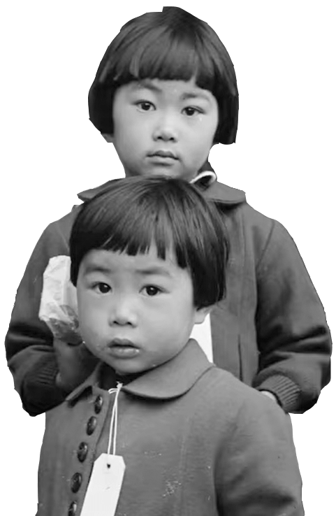 Children traveling to internment camps